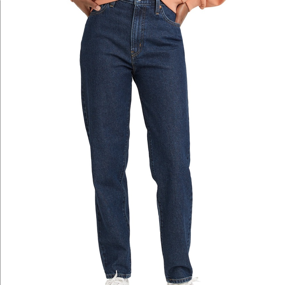 Levi’s Mom Jeans Tapered High Waist Baggy Jean 26x27 Dark Wash